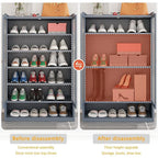 8-Tier Bamboo Shoe Cabinet – Freestanding Shoe Rack Organizer with 40-Pair Capacity, Includes Doors & Shelves for Stylish & Dur
