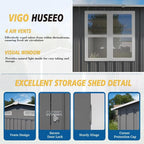 10x14ft Outdoor Storage Shed, Galvanized Steel with Lockable Door