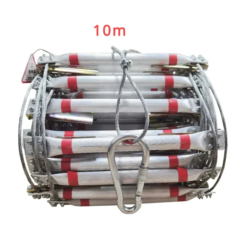 10m Steel Wire Rope  Ladder Fire Escape Rope Ladder Household Fire Prevention High-Altitude Rescue Engineering Climbing Ladder