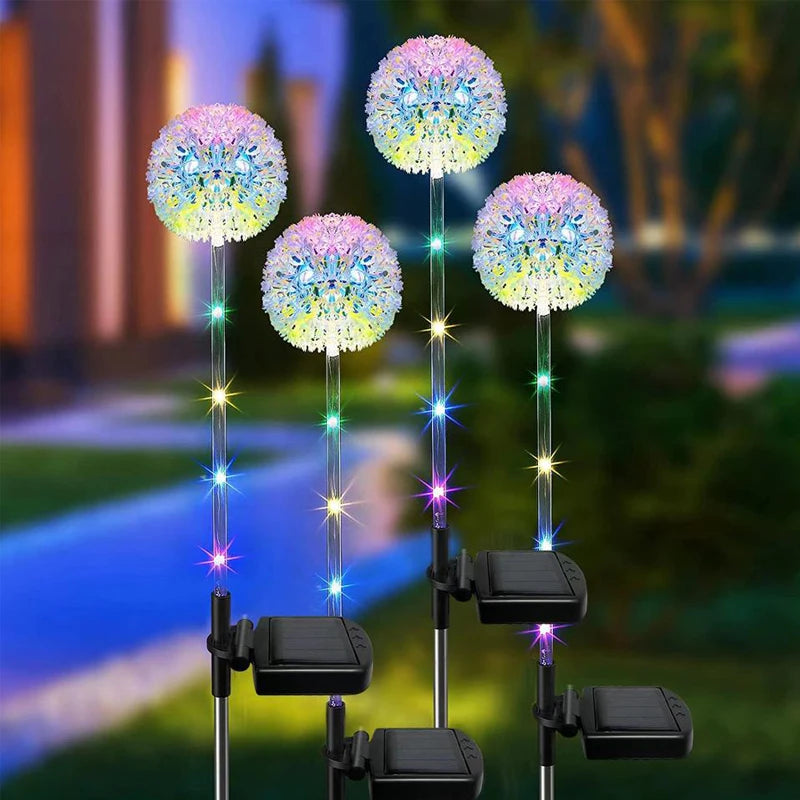 Solar LED Dandelion Lights Outdoor Waterproof LED Lamps dandelions solar garden light Backyard Lawn Landscape Decoration
