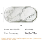 Luxury Green Marble Oval Tray: Bathroom Organizer & Fruit Serving Platter, Waterproof Stone Decor for Hotel Spa Home Kitchen