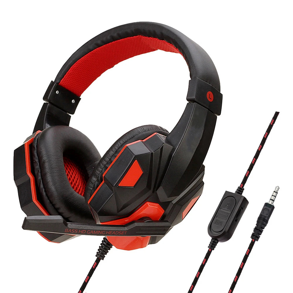 3 5MM Wired Gaming Headphones Bass Stereo Gamer Headset With Microphone For PC PS4 Xbox One Switch Phone Laptop