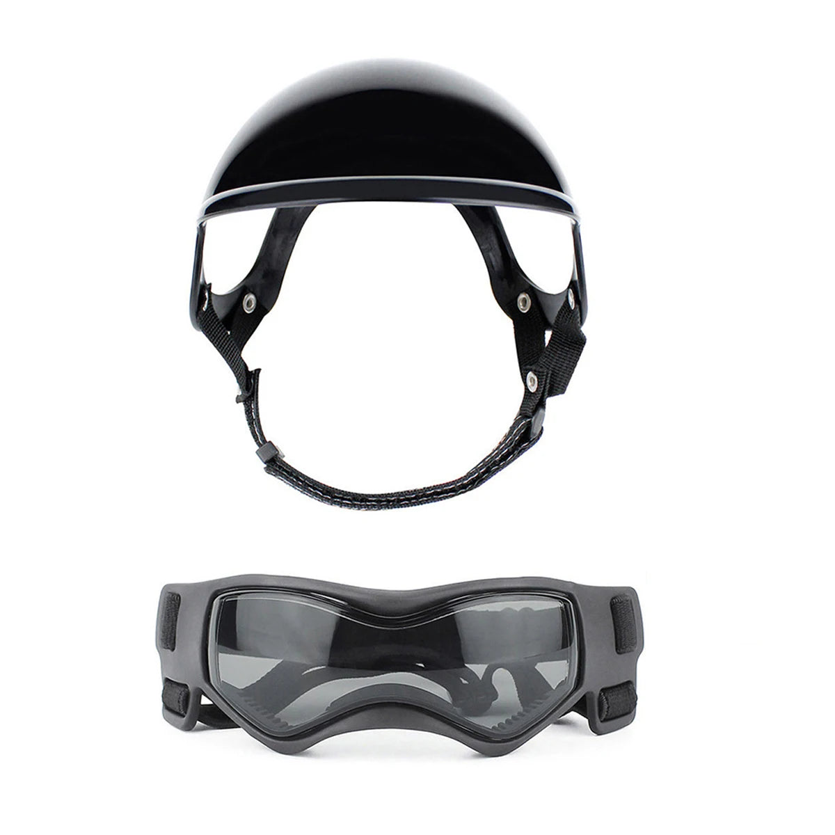 Protective Dog Helmet & Goggles Set for Biking & Outdoor Safety