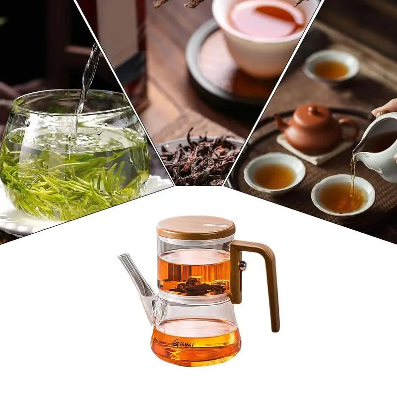 Magnetic Tea Pot Separation Removable Infuser Long mouthed teapot High Temperature Resistant Press Control Flower Tea Pot