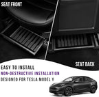 2-Pack Under Seat Organizer for Tesla Model Y (2020, 2021, 2022, 2023, 2024) Hidden Storage Boxes with Lids, Maximize Space,Easy