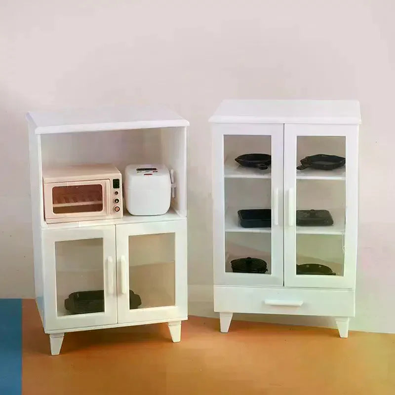 1 Set 1:12 Mini Food Pretend Play Accessores Toy Dollhouse Furniture Model Kitchen Play Kit Miniature Rice Cookers Cabinet