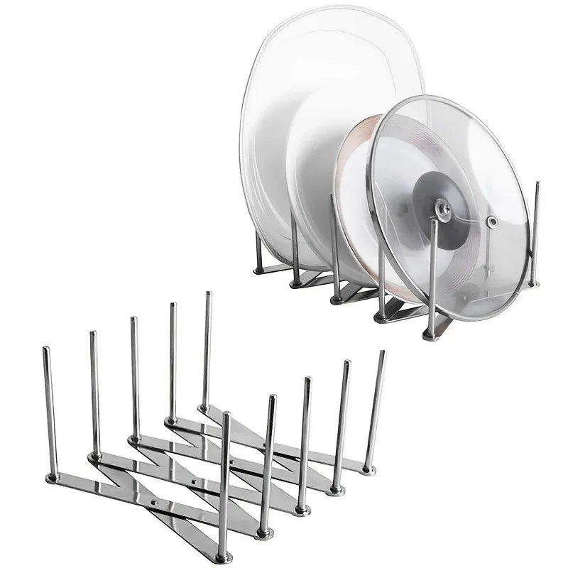 Collapsible Stainless Steel Dish Rack - Foldable Multi-functional Kitchen Organizer, Adjustable, Space-saving, Rack for Various