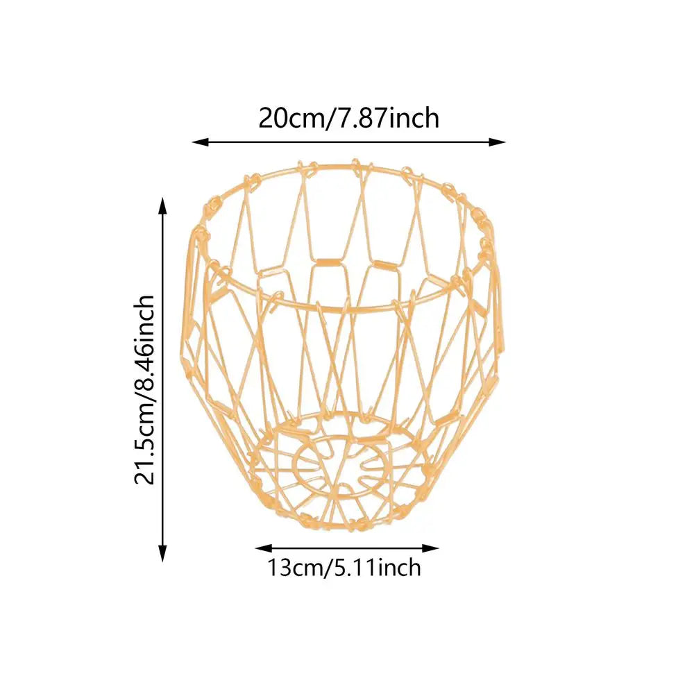 Fruit Basket Transformable Foldable Metal Veggie Basket Multi-functional Large Capacity Creative Fruit Basket for Interior