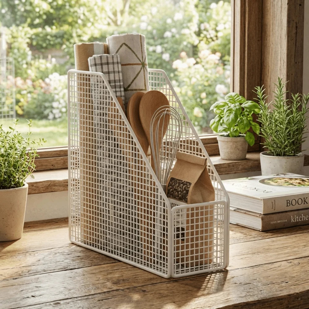 Space Saving Kitchen Storage Rack Breathable Large Capacity Condiment Rack Sturdy Rust-proof Seasoning Storage Basket Bathroom