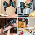 PATUOPRO 10mm Cordless Brushless Electric Drill 2-Speed Metal Chuck Drill Screwdriver Home DIY Power Tool For Makita 18V Battery