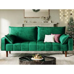 Modern Velvet 3-Seater Sofa