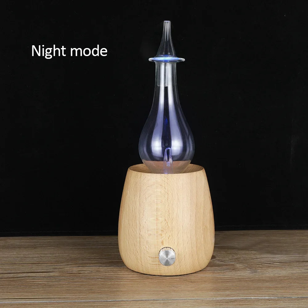 Aroma Essential Oils Diffuser Nebulizer Wooden Glass Air Fragrance Ele