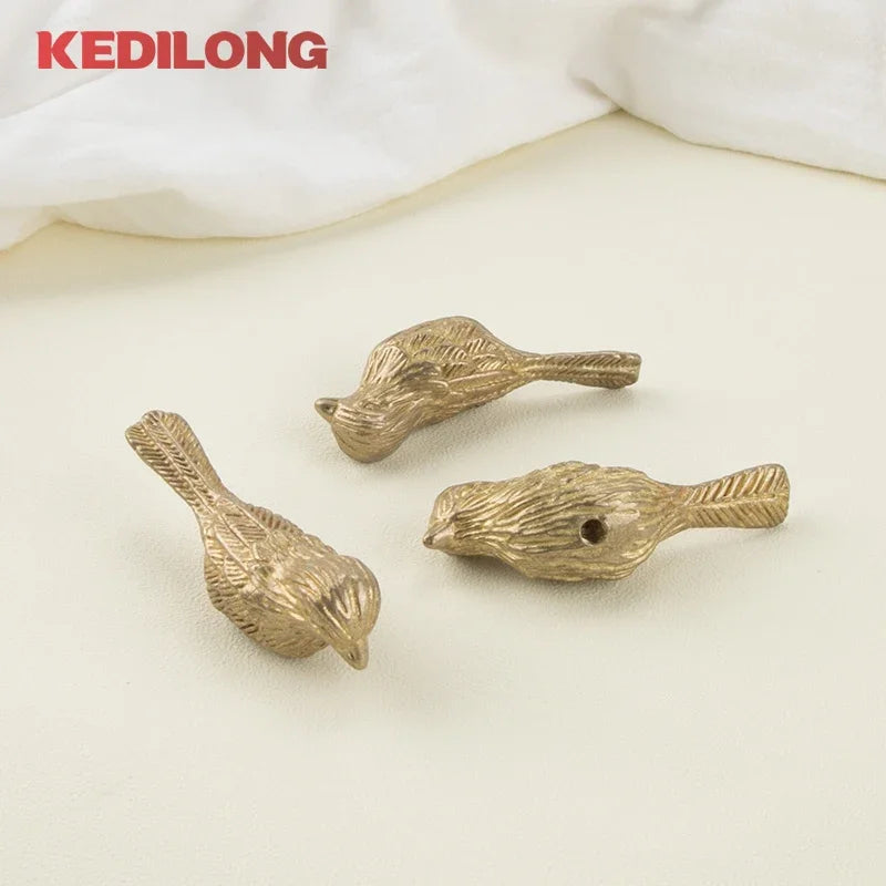 KEDLO Solid brass European luxury bird drawer knob furniture hardware kitchen cabinets gold pull handle