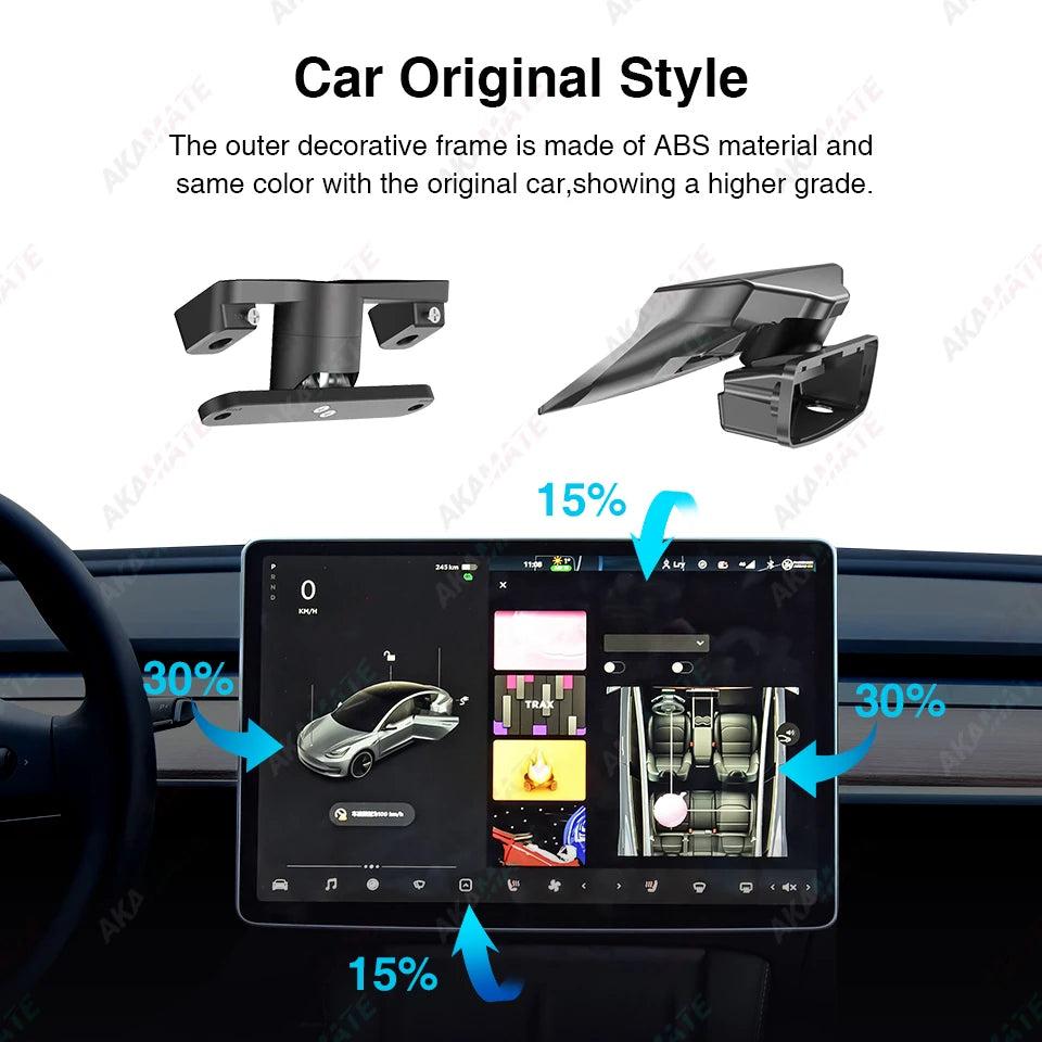 Newest for Tesla 2017-2024 Model Y Model 3 Swivel Holder Mount Highland Tilt Screen Rotating Bracket Kit Display Monitor Rotate