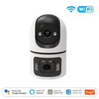 Moes Tuya WiFi Indoor Smart Camera 8MP Dual Screen Lens 2.4G/5G Infrared Night Vision Motion Detection Auto Track Two-Way Audio