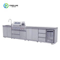 Customized Outdoor Kitchen with Granite Garden Stainless Waterproof Heavy Duty Full Set Kitchen Gas BBQ Grill Cabinet Frame