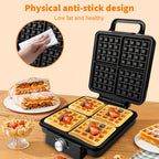 Mini Waffle Maker 1500W Kitchen Cooking Appliance 220V Electric Nonstick Waffle Making Machine for Kids Breakfast Dessert Pot