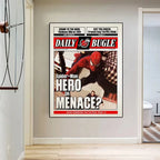Marvel  Funny Spiderman Poster And Print HE'S  BACK Canvas Painting Comic Wall Art Living Room Home Decoration Gift