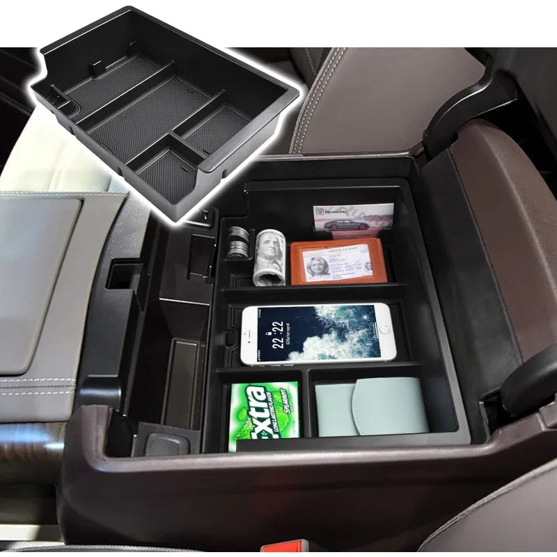 Upgraded Console Organizer Tray Compatible with Chevy Silverado/GMC Sierra 1500(2014-2018) and Silverado/Sierra 2500/3500HD(2015