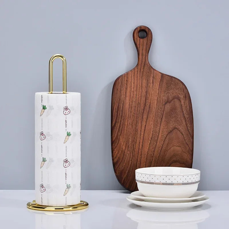 Kitchen Roll Paper Towel Rack Bathroom Stainless Steel Standing Paper Holder Rose Gold Nakins Rack Kitchen Organizer Accessories