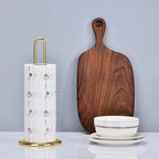 Kitchen Roll Paper Towel Rack Bathroom Stainless Steel Standing Paper Holder Rose Gold Nakins Rack Kitchen Organizer Accessories