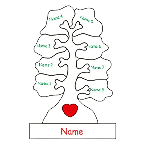 Wooden Family Tree Puzzle,Personalized Customized Free Engraving Custom Name Christmas Tree,Desktop Ornament Decorations Gifts