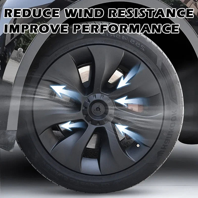 4PCS Hub Cap Car Performance Replacement  for Tesla Model Y Wheel Cap 19 Inch Automobile Hubcap Full Cover Accessories 2022 2023