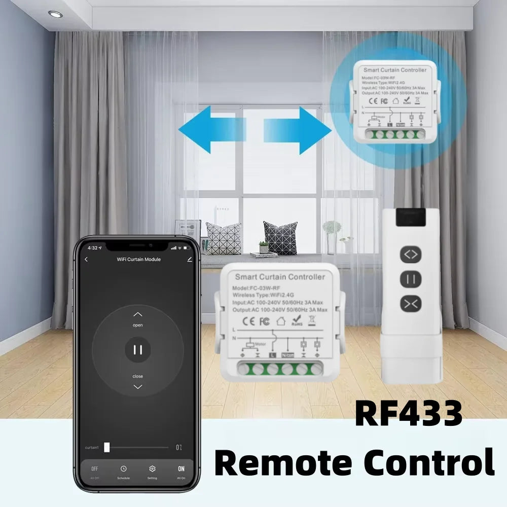 Tuya Smart WiFI/Zigbee RF Curtain Switch Module For Roller Blind Shutter Electric Motor Timing Voice Work With Alexa Google Home