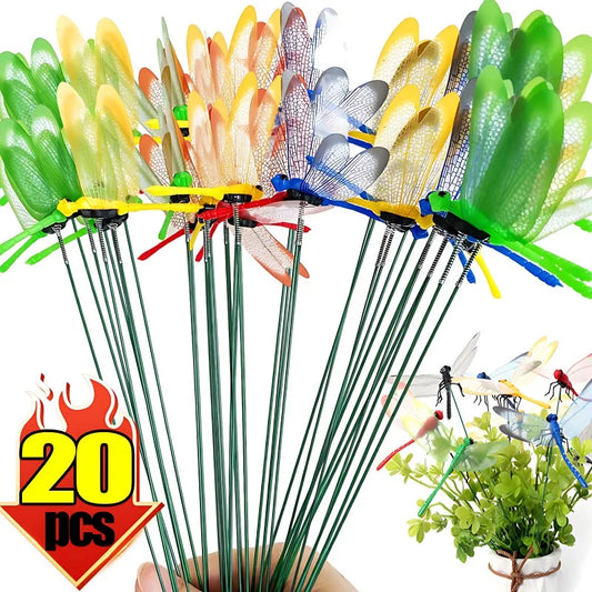 20/1PCS Simulation Dragonfly Clip Bug Deterrent Realistic Dragonfly Hat Clip Bug Repellent Dragonfly Home Garden Decor Supply