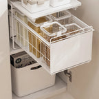 Large-Capacity Pull-Out Pot Storage Shelf Kitchen Sink Dual-Layer Cabinet Spice Organizer Pot Basket Pull out Shelf for Kitchen