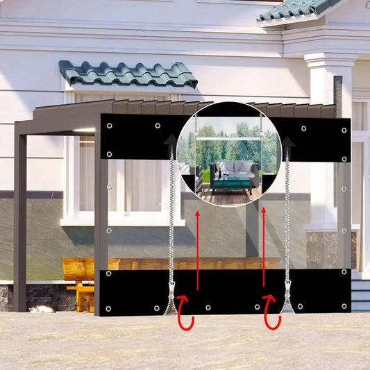 Customizable Transparent Zipper Tarpaulin with Twist Lock Pergola See Though Tarpaulin Heavy Duty Carwash Room Waterproof Screen