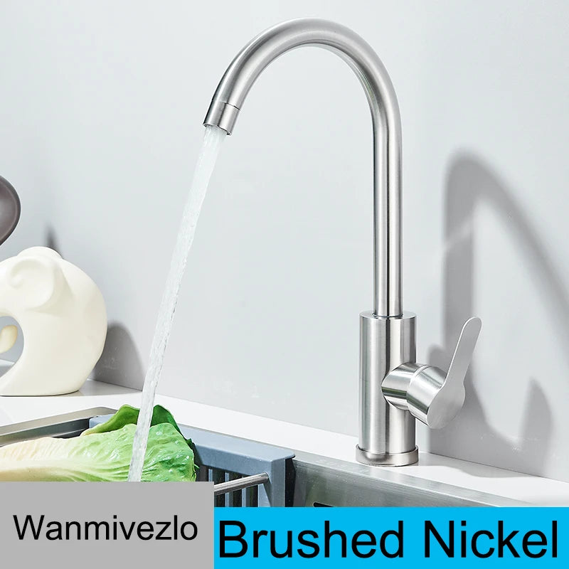 Kitchen Faucet Deck Sinks Faucet High Arch 360 Degree Swivel Cold Hot Mixer Water Tap