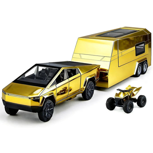 1:32 Cybertruck Pickup Alloy Car Model Diecasts Off-road Vehicles Truck Car Model Sound Light Kids Toys Gift