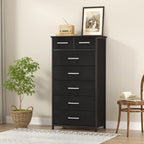 7 Drawer Tall Dresser with Sturdy Metal Frame, Industrial Drawer Chest for Bedroom, Clothes Storage Cabinet