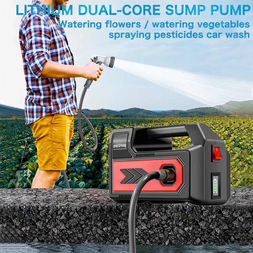 30M Mini Wireless Cordless Water Pump Durable Agricultural Irrigation Car Wash Spraying Home Vegetable Garden Battery Supplies