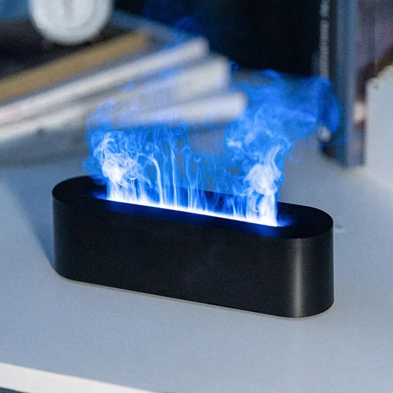 Newest RGB Flame Aroma Diffuser Humidifier USB Desktop Simulation Ligh