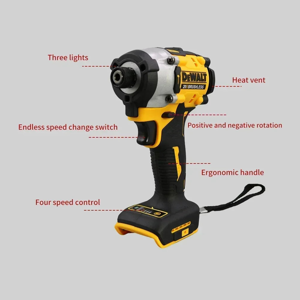 2025 DEWALT DCF860 Kit Brushless Cordless Premium Impact Driver 282NM 20V Power Tools Without Battery