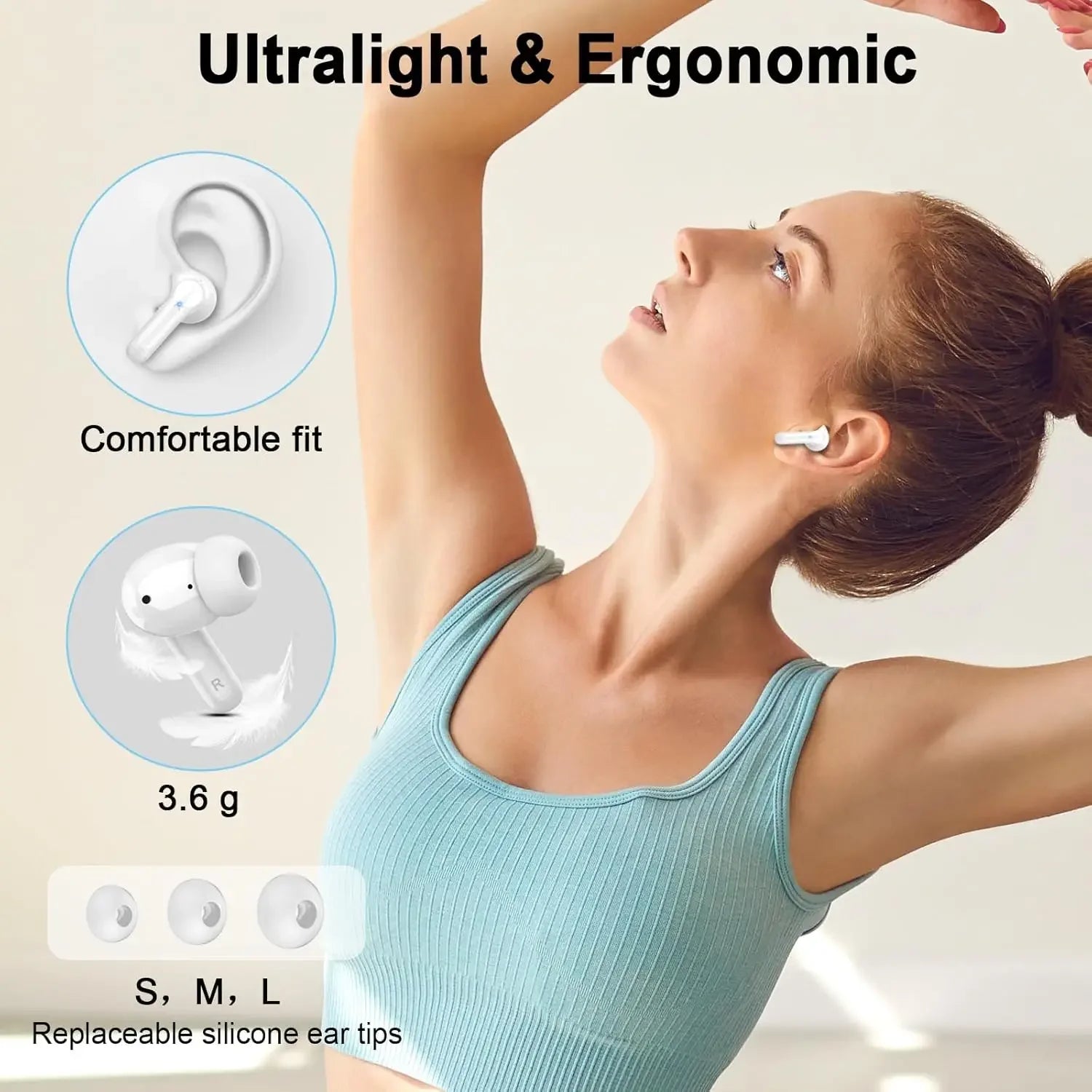 Original Wireless bluetooth earbuds Active noise cancelling earphone wireless charge HIFI stereo headset For sports game headset