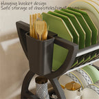 Durable Multifunctional Kitchen Drain Storage Organizer, Household Bowl Dish Chopstick Storage Box for Kitchen Countertop Use
