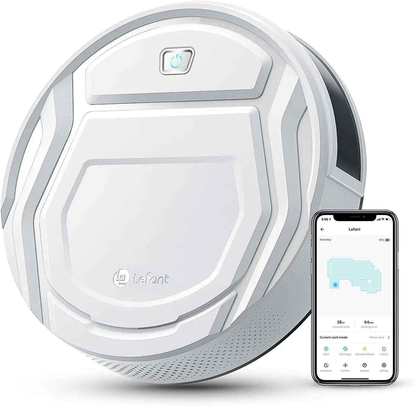 Lefant M210 Pro Robot Vacuum Cleaner, 2200Pa Powerful Suction, 120 Mins Runtime, Automatic Self-Charging, Wi-Fi/App/Alexa Contro