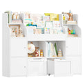 Getone CHILDREN'S room, children's shelf furniture, toys chest, Bookcase, CHILDREN'S wardrobe with 13 shelves 2 doors 2 drawers 122x30x100cm