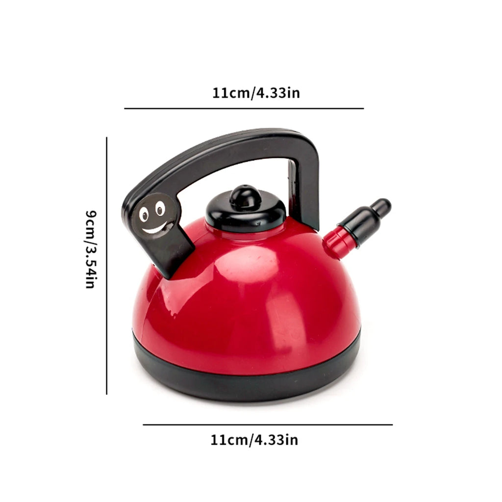 Children's Simulation High-Detail Red Cooking Kitchen Utensils, Home School Use Chef Pretend Play Set Suitable for 3 4 5 6 Years