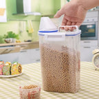 Kitchen Cereals Storage Box Home Kitchen Transparent Plastic PP Food Container Rice and Flour Storage Box With Measuring Cup