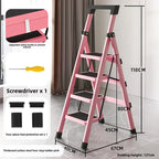 Home ladder stool folding zigzag ladder anti slip pedal ladder indoor