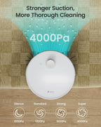 Lefant N3 4000Pa Suction Robot Vacuum and Sonic Mop Combo,Precision Mapping with Lidar&dToF Sensors,Ultrasonic Carpet Detection