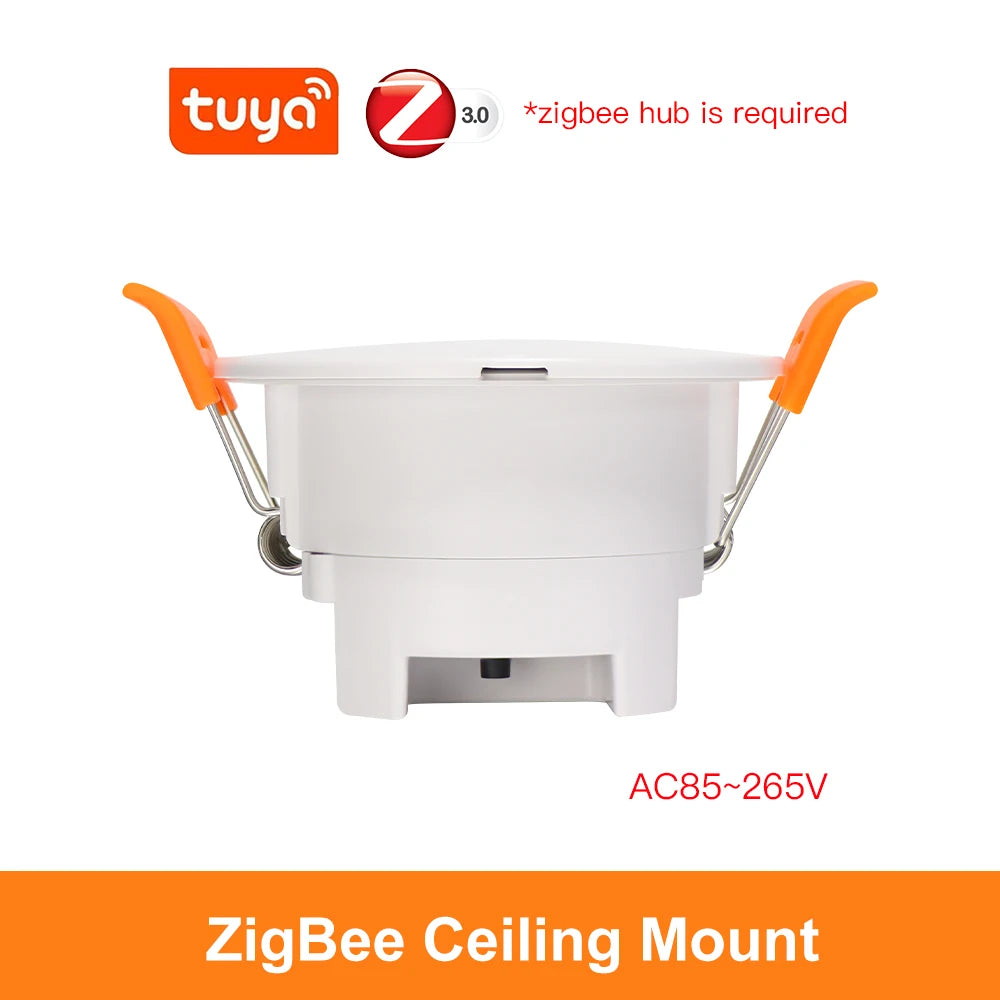 Tuya ZigBee 24G MmWave Radar Human Presence Sensor Luminance/Distance Small Motion Detection More Accurate Ceiling Mount Sensor