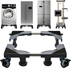 Mobile Appliance Pedestal - Double Pipe Fridge & Washer Stand w/ Wheels