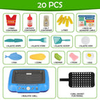 20Pcs DIY Kitchen Cooking Toy Set With Sound & Light Color Multi-Functional Induction Children‘s Play House Food Toys Gifts