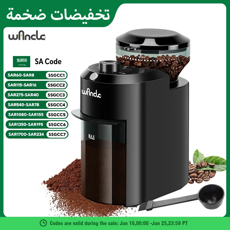 Automatic Burr Mill Coffee Grinder 220V Electric Coffee Bean Grinding with 28 Grind Settings for Espresso French Press Drip