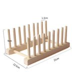 Wooden Dish Drainer Rack Kitchen Dishes Stand Plate Dish Drying Rack Pot Lid Racks Kitchen Organizer Drying Cups Display Shelf